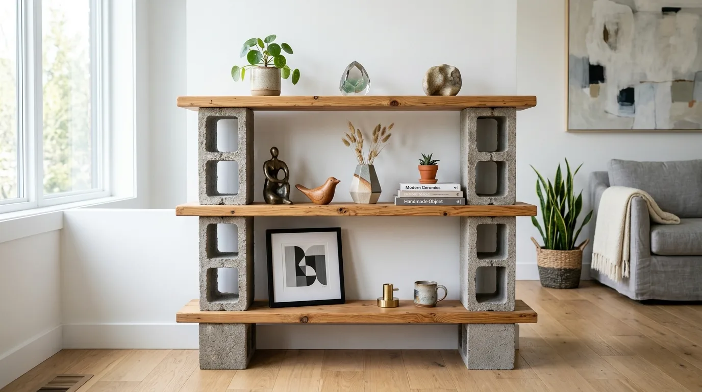 Cinder Block Art Display Stand